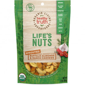 Organic Living Superfoods Life's Nuts Sprouted Buffalo Almonds and Ranch Cashews