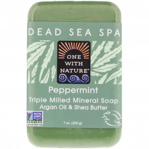 One With Nature Dead Sea Mineral Bar - Peppermint Soap 7 oz