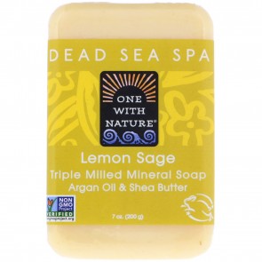 One With Nature Dead Sea Mineral Lemon Sage Bar Soap 7oz