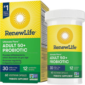Renew Life Adult 50+ Ultimate Flora Probiotic 30 Billion 90 Vegetable Capsules