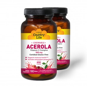 Country Life Chewable Acerola Vitamin C Complex 500mg