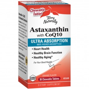 Terry Naturally Astaxanthin with CoQ10 Ultra Absorption Orange Flavor 30 Chewable Tablets