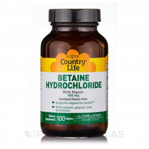 Betaine Hydrochloride with Pepsin Country Life | Betaine Hydrochloride