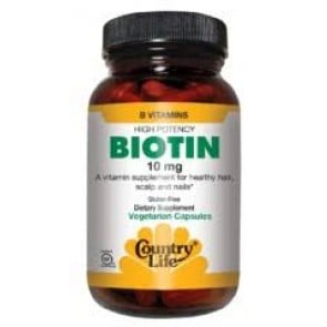 Country Life Biotin 10 mg (10,000 mcg) 60 Vegetarian Capsules