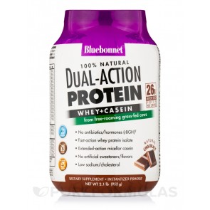 Bluebonnet 100% Natural Dual-Action Protein Powder Chocolate 2.1 lbs