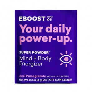 Eboost Super Powder Mind + Body Energizer Acai Pomegranate 20 Ct Packets