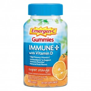 Emergen-C Gummies Immune Plus with Vitamin D Super Orange 45 Gummies