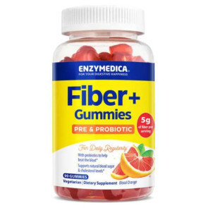 Enzymedica Fiber+ Gummies Pre & Probiotic Blood Orange 90 Gummies