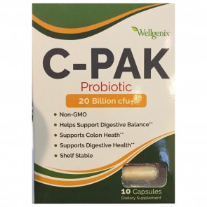 C-PAK Probiotic 20 Billion cfu 10 Capsules by Wellgenix
