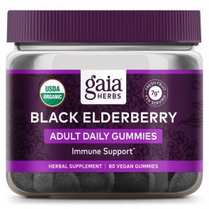 Gaia Herbs Black Elderberry Adult Daily Gummies 80 Gummies
