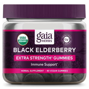 Gaia Herbs Black Elderberry Extra Strength 80 Gummies