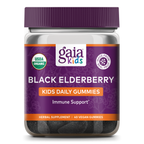 Gaia Herbs GaiaKids Black Elderberry Kids Daily Gummies(formerly Everyday Elderberry) 40 Capsules