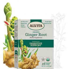 Alvita Ginger Root Digestive Support 16 Tea Bags