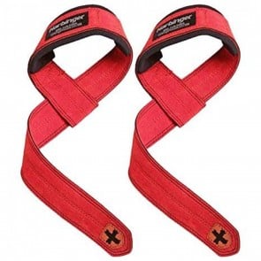 Harbinger Padded DuraHide Leather Lifting Straps Red One Size