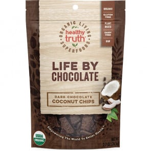 Organic Living Superfoods Life By Chocolate Dark Chocolate Covered Coconut Chunks | Sale at NetNutri