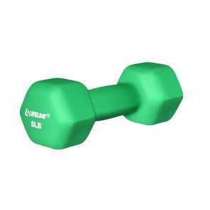 Lifeline Hex Neoprene Dumbbell 8 lb Green (Single Piece)