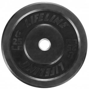 Lifeline Rubber Olympic Bumper Plate 25 lb (Single Piece)