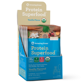 Amazing Grass Protein SuperFood Vanilla Flavored 10 Individual Packets