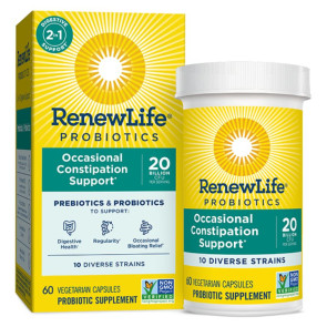 Renew Life Occasional Constipation Support 20 Billion 60 Vegetarian Capsules