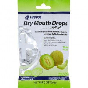 Hager Dry Mouth Drops Xylitol Melon 2 oz