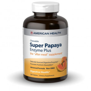 American Health Super Papaya Enzyme Plus 360 Chewable Tablets
