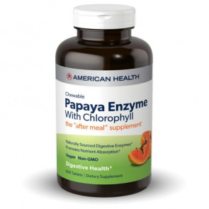 American Health Original Papaya Enzyme with Chlorophyll 600 Chew Tablets
