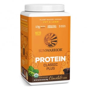 Sunwarrior Classic Plus Organic Plant Based Protein Chocolate 1.65 lbs