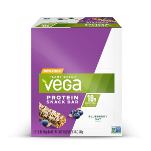 Vega Plant Based Protein Snack Bar Blueberry Oat Box of 12 Bars