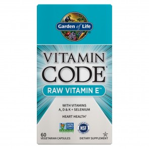 Garden of Life Vitamin Code Raw Vitamin E 60 Vegetarian Capsules