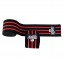 Schiek Sports 78 Inch Black Line Knee Wraps Black/Red Stripe